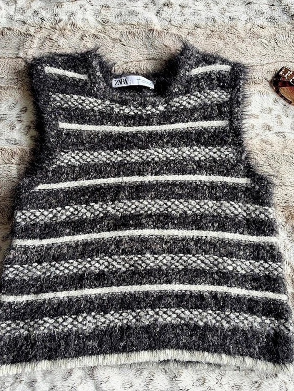Zara Striped Knit Sweater Vest
